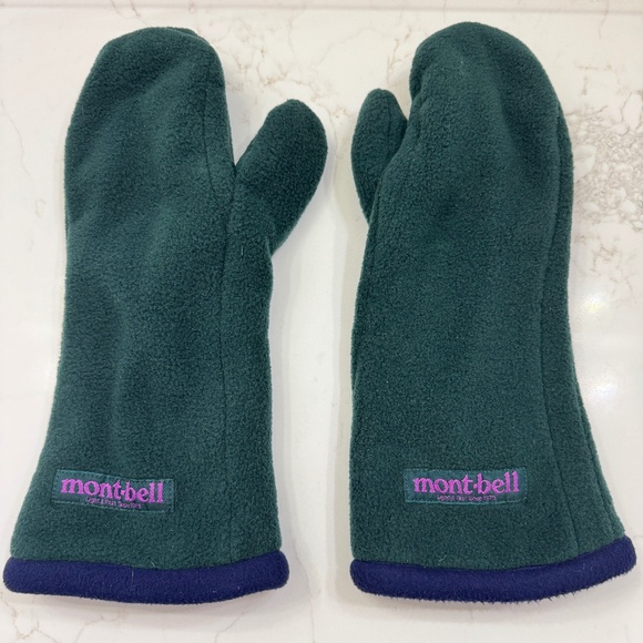 Vintage Mont-Bell Long Fleece Mittens Size  L Ski Gloves - Picture 1 of 8